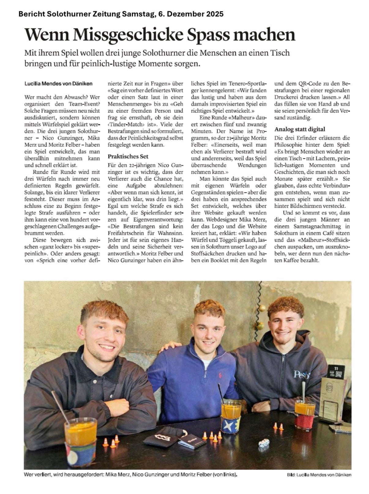 Berichterstattung Solothurner Zeitung